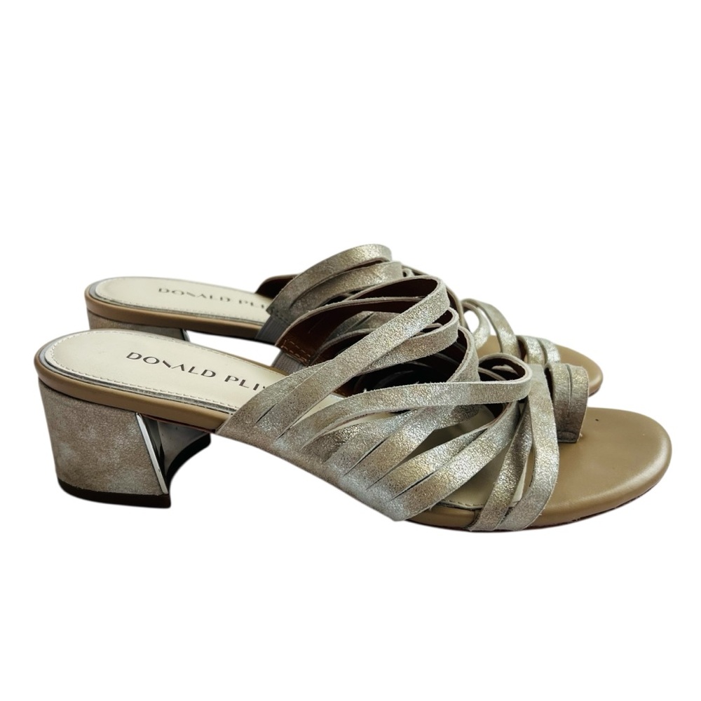 Donald J. Pliner Marlow Silver Suede Strap Sandals